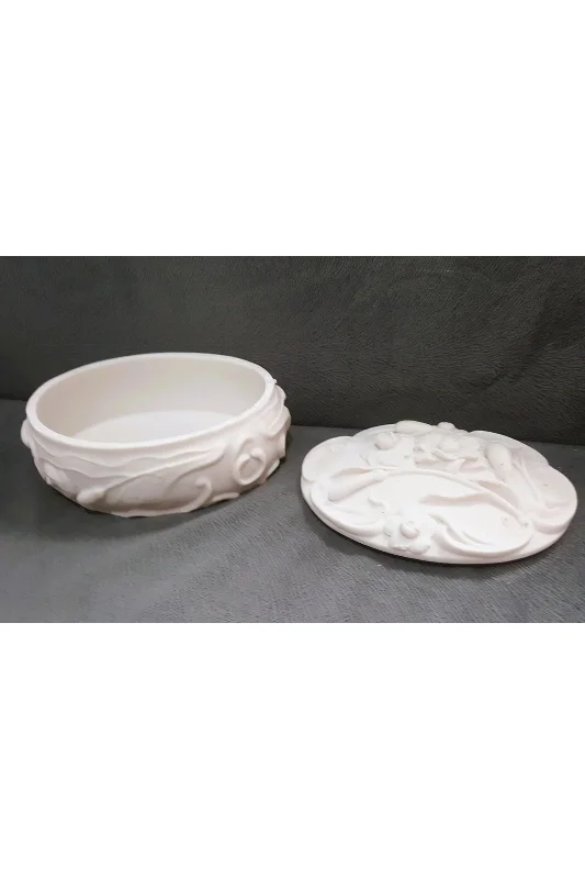 Nergis Çiçek Kabartmalı Oval Kutu Silikon Kalıp K-797 – 3. görsel