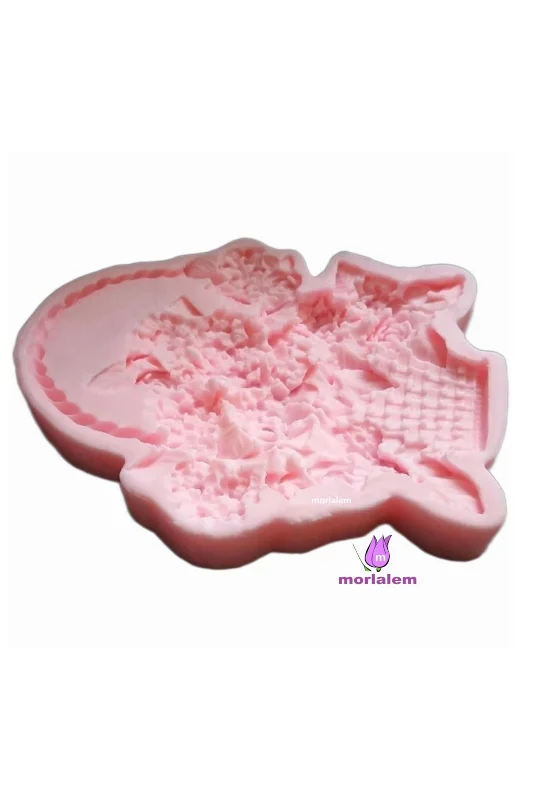 30cm Dev Çiçek Sepeti Silikon Kalıp K-499, Polyester Taş Tozu Alçı Epoksi Kalıbı – 2. görsel