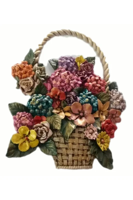 30cm Dev Çiçek Sepeti Silikon Kalıp K-499, Polyester Taş Tozu Alçı Epoksi Kalıbı – 4. görsel