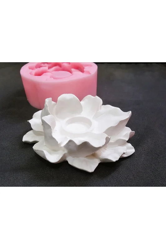 15cm Hibiscus Çiçeği Hibiskus Tealight Mumluk Silikon Kalıp K-952 – 2. görsel