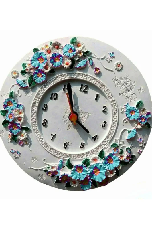 Gül Çiçek Kabartmalı 20cm Saat Silikon Kalıp K-516 – 4. görsel