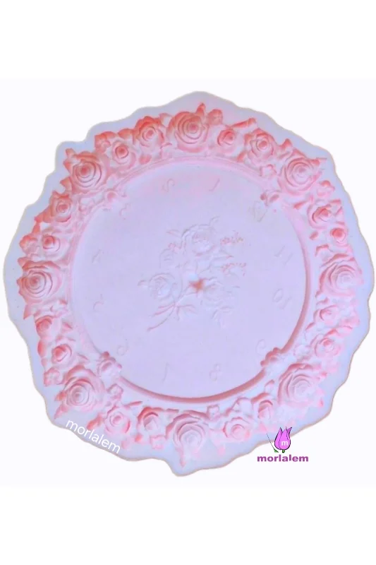 35cm Büyük Gül Çiçekli Saat Silikon Kalıp K-951 – 2. görsel