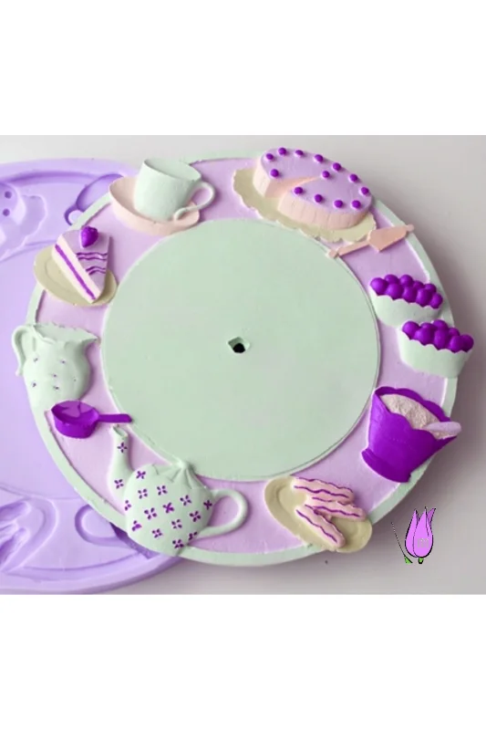 29cm Mutfak Temalı Kabartma Saat Silikon Kalıp K-675 – 4. görsel