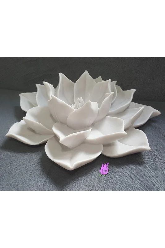 28cm Dev Gül Çiçek Lotus Çiçeği Silikon Kalıp K-956, Polyester Taş Tozu Alçı Kalıbı – 4. görsel