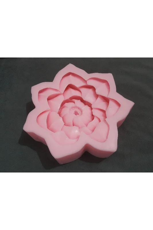 28cm Dev Gül Çiçek Lotus Çiçeği Silikon Kalıp K-956, Polyester Taş Tozu Alçı Kalıbı – 3. görsel