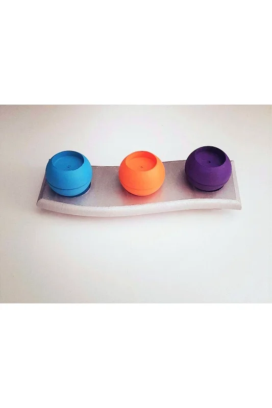 Kavisli Mumluk Taban Ve Tealight Top Mumluk Seti, 2 Adet Silikon Kalıp K-512 – 2. görsel