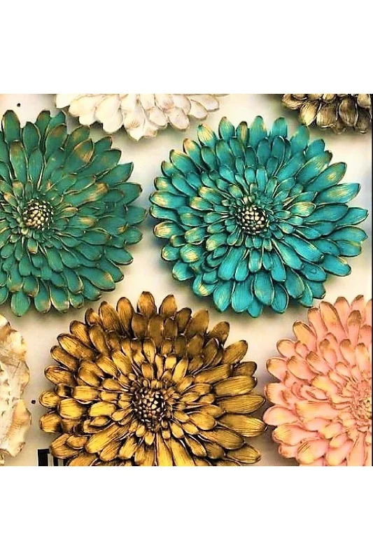 3 Boyutlu Dev Çiçek Tabak, Masa Duvar Süsü Silikon Kalıp K-601, Polyester Taş Tozu Alçı Kalıbı