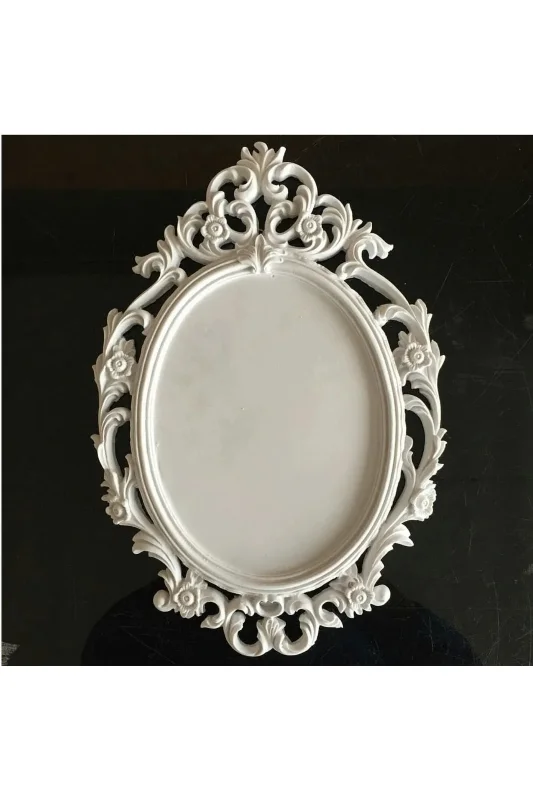 Çiçek Kabartmalı Ortası Dolu 40cm Büyük Boy Çerçeve Silikon Kalıp K-004