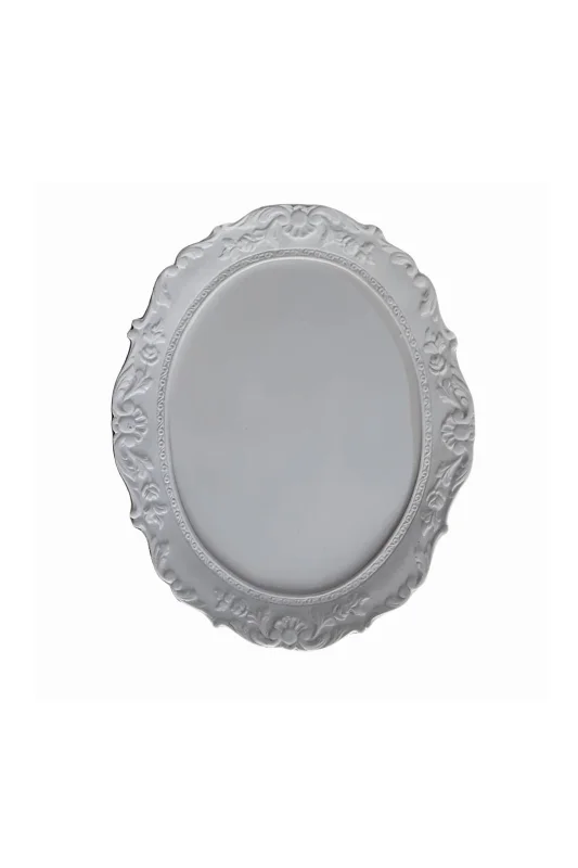 Gül Çiçek Yaprak Dekorlu 40cm Oval Çerçeve Mumluk Sunumluk Tepsi Silikon Kalıp K-548 – 3. görsel