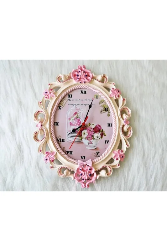 Çiçek Kabartmalı Kapı Süsü 37cm Tepsi Çırağan Çerçeve Silikon Kalıp K-002 – 3. görsel