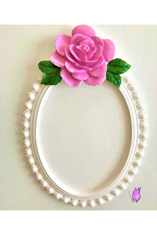 Gül Ve Inci Kabartmalı 27cm Çerçeve Silikon Kalıp K-007