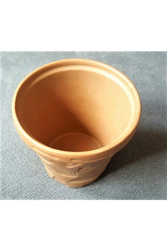 Taş Dekorlu 10cm Saksı Silikon Kalıp K-269, Polyester Taş Tozu Alçı Kalıbı – 3. görsel