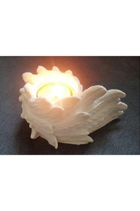 13cm Kanat Tealight Mumluk Silikon Kalıp K-493, Polyester Taş Tozu Alçı Kalıbı – 4. görsel