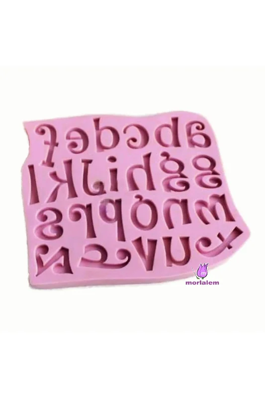 8cm Büyük Boy El Yazısı Harf Alfabe Silikon Kalıp K-036, Taş Tozu Sabun Alçı Mum Kalıbı – 2. görsel