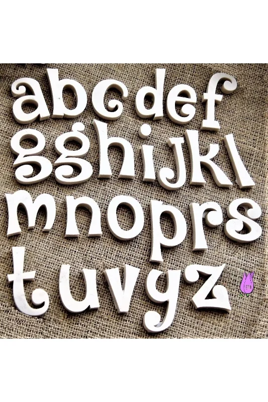 8cm Büyük Boy El Yazısı Harf Alfabe Silikon Kalıp K-036, Taş Tozu Sabun Alçı Mum Kalıbı