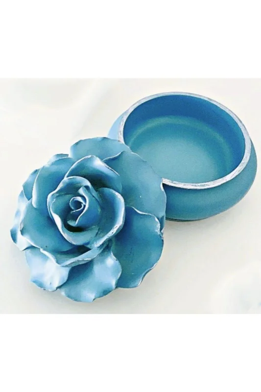 Büyük Boy Gül Kabartmalı 13cm Kutu Silikon Kalıp K-055, Polyester Taş Tozu Alçı Kalıbı – 3. görsel
