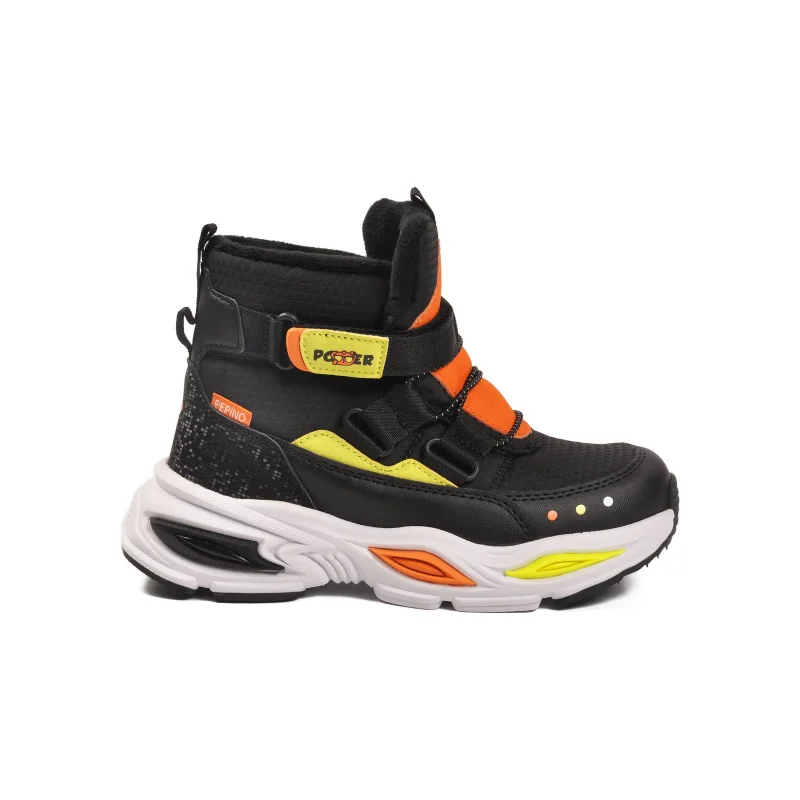 Pepino Siyah Cırtlı İçi Polarlı Erkek Çocuk Sneaker Bot