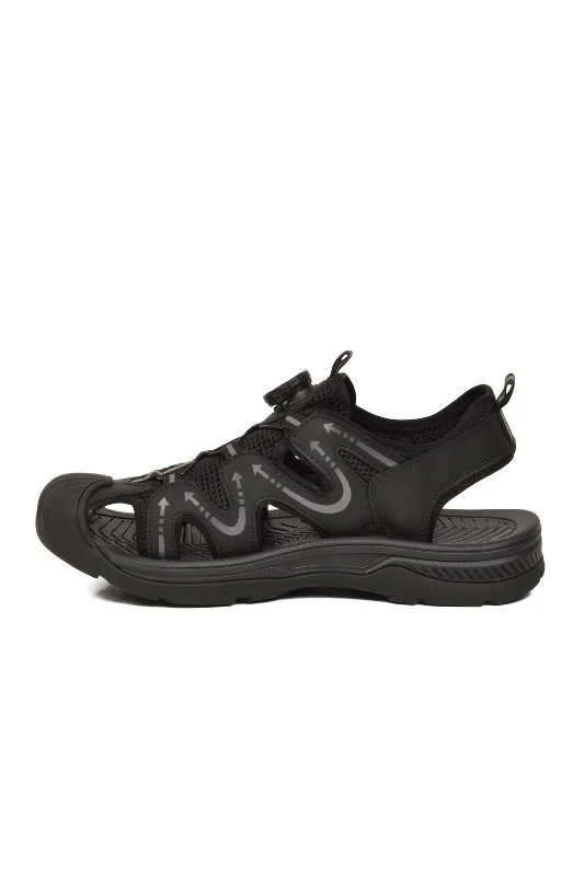 Siyah Misina Bağcıklı Outdoor Erkek Sandalet – 4. görsel