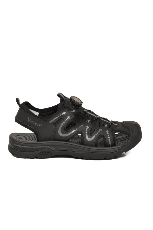 Siyah Misina Bağcıklı Outdoor Erkek Sandalet – 2. görsel