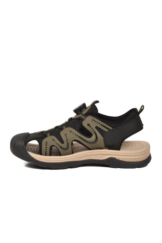Haki Misina Bağcıklı Outdoor Erkek Sandalet – 4. görsel