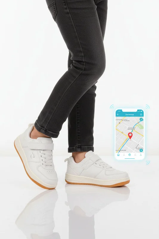 Beyaz Cırtlı Unisex Çocuk Spor Ayakkabı