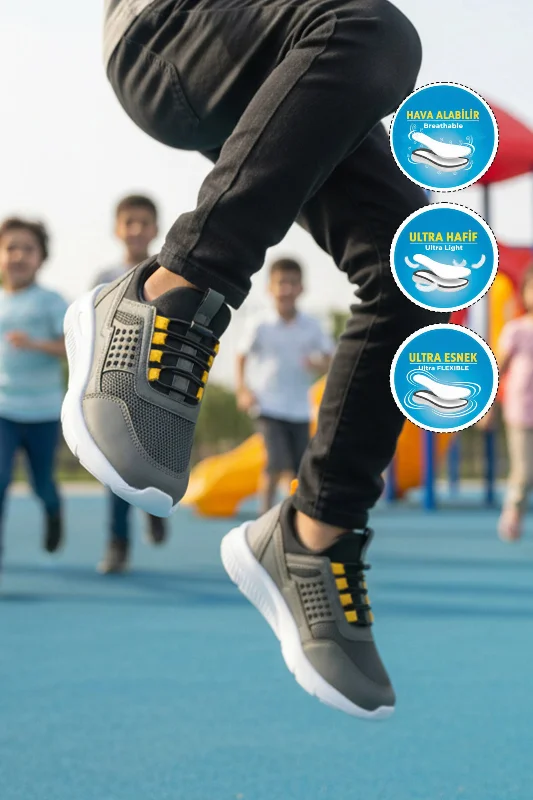 Haki Sarı Erkek Çocuk Spor Ayakkabı – 3. görsel