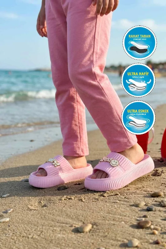 Pembe Eva Kız Çocuk Düz Terlik – 3. görsel
