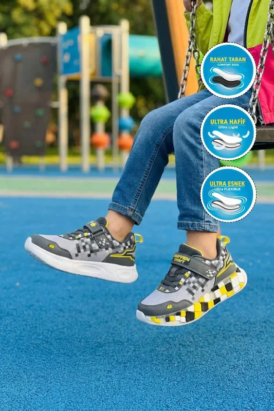 Füme Buz Cırtlı Erkek Çocuk Spor Ayakkabı – 3. görsel