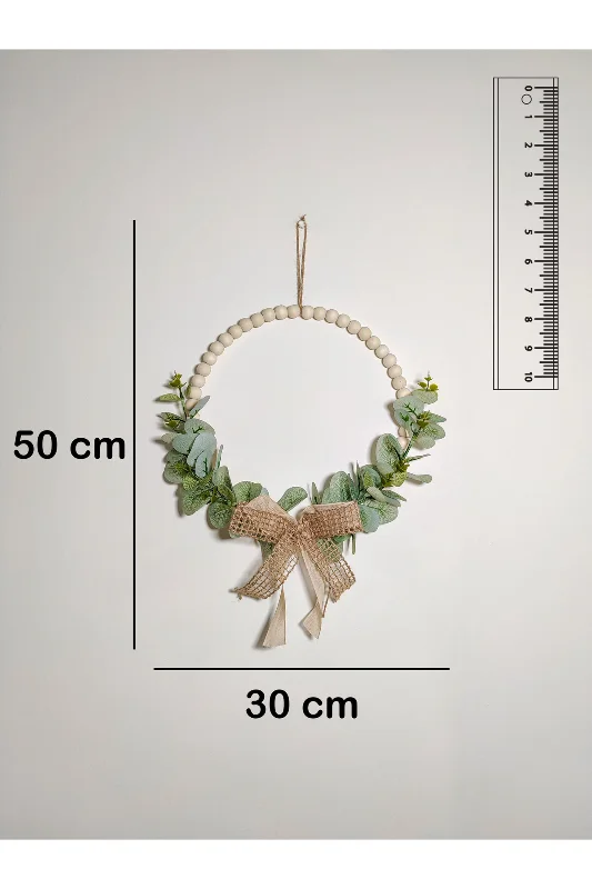 Makrome kapı süsü ahşap boncuklu bohem 35x50cm HobiAtölyem – 4. görsel