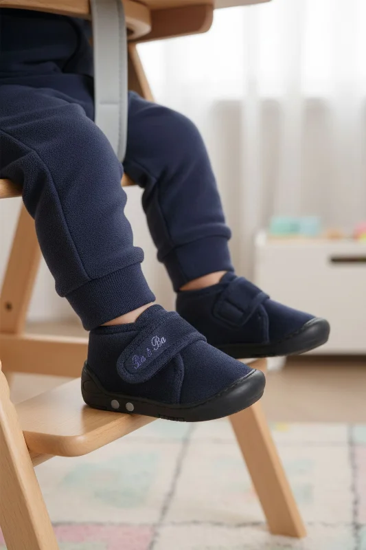 Aspor Lacivert Süet Cırtlı Erkek Bebek Panduf – 3. görsel