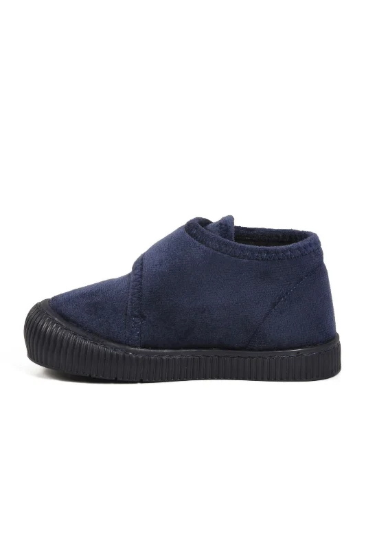 Aspor Lacivert Süet Cırtlı Unisex Çocuk Panduf – 2. görsel