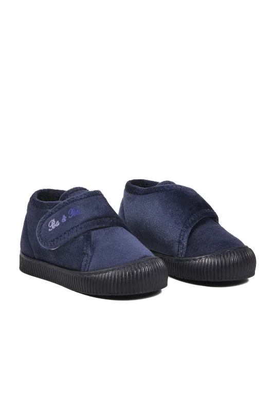 Aspor Lacivert Süet Cırtlı Unisex Çocuk Panduf – 3. görsel