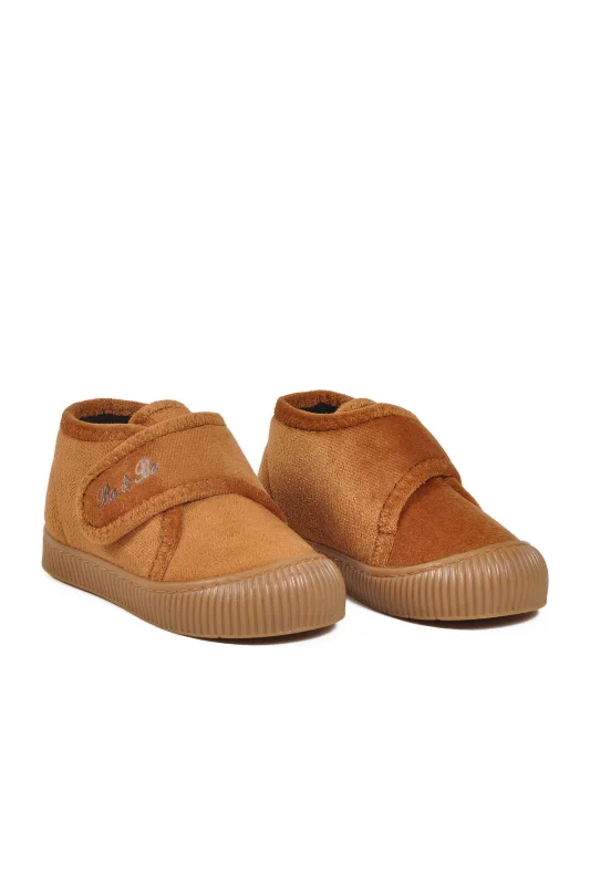 Aspor Taba Süet Cırtlı Unisex Çocuk Panduf – 3. görsel