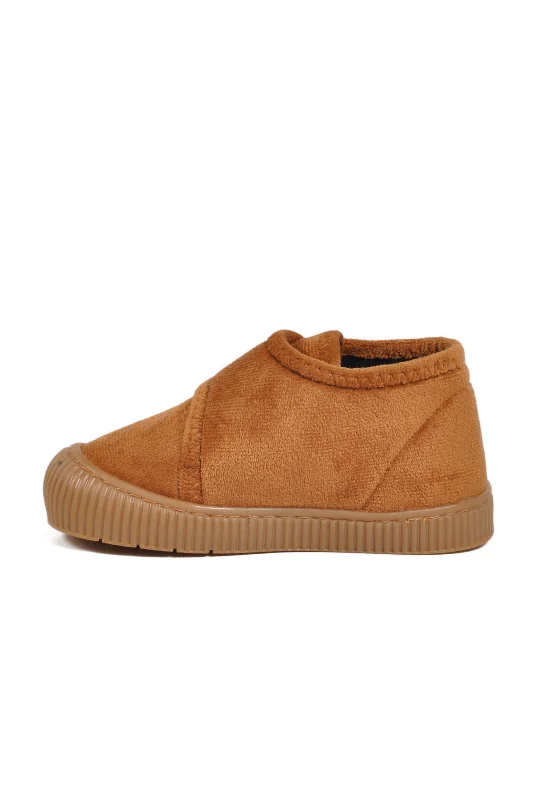 Aspor Taba Süet Cırtlı Unisex Çocuk Panduf – 2. görsel