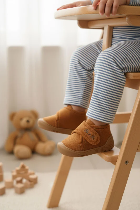 Aspor Taba Süet Cırtlı Erkek Bebek Panduf – 3. görsel