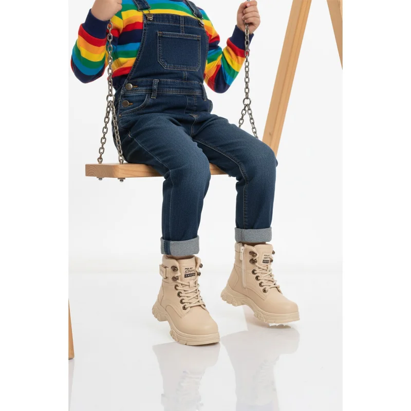 Aspor Bej İçi Polarlı Unisex Çocuk Worker Bot