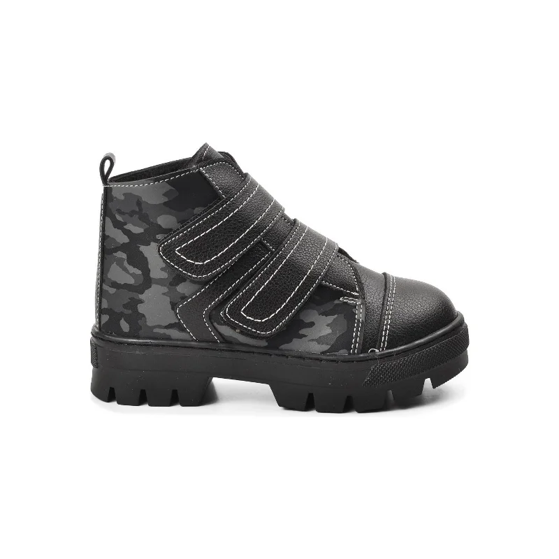 Aspor Siyah Kamuflaj Unisex Çocuk Bot