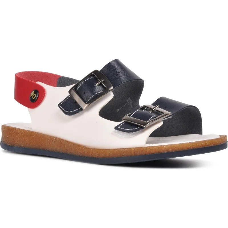 Aspor Lacivert Beyaz Kırmızı Comfort Erkek Çocuk Düz Sandalet – 3. görsel