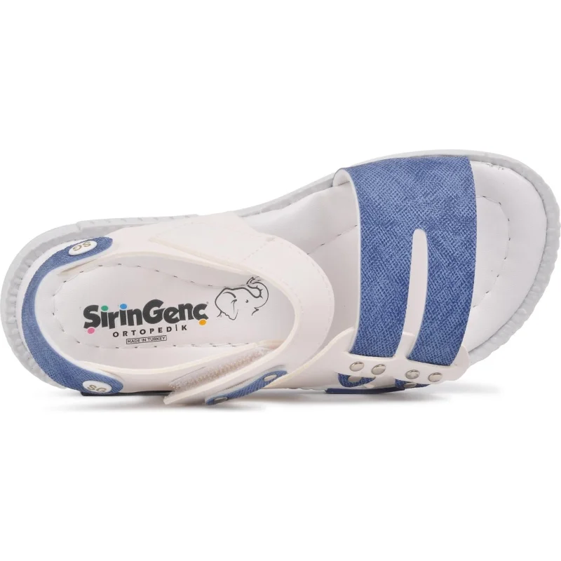 Aspor Beyaz Kot Mavi Comfort Erkek Çocuk Düz Sandalet – 4. görsel
