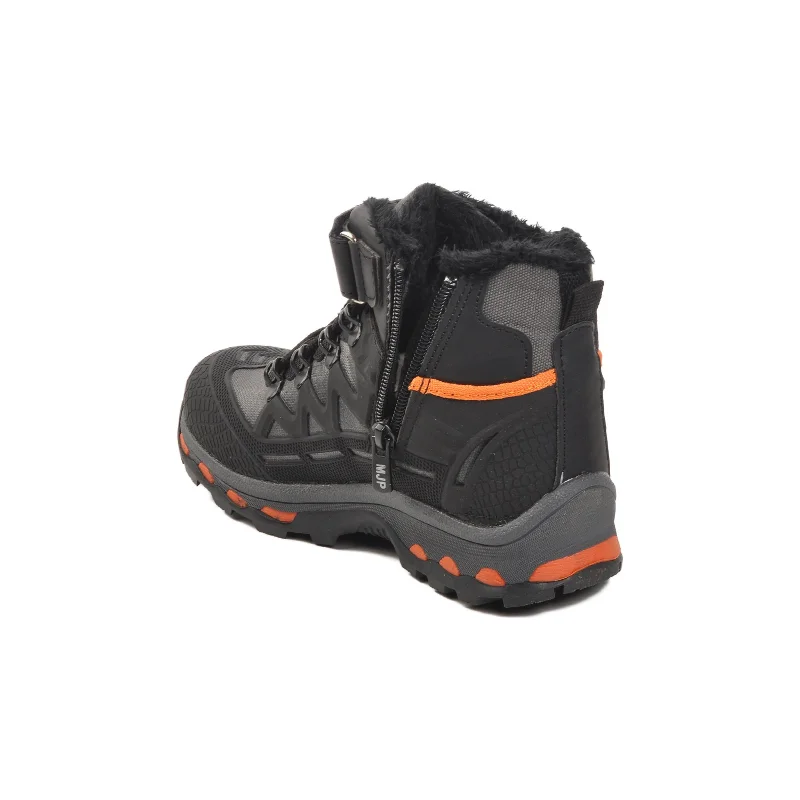 Aspor Siyah Turuncu Unisex Cırtlı Kürklü Çocuk Bot – 4. görsel