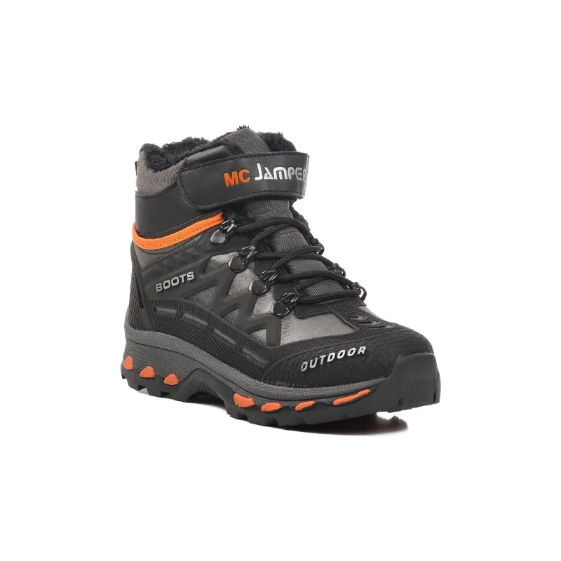 Aspor Siyah Turuncu Unisex Cırtlı Kürklü Çocuk Bot – 3. görsel