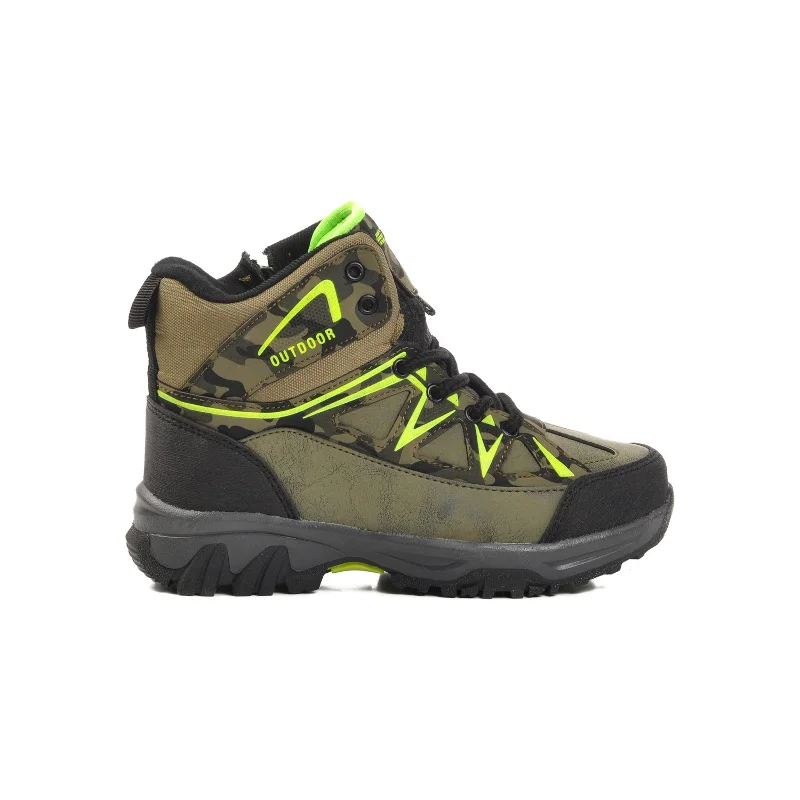 Aspor Haki Yeşil Kamuflaj Çocuk Trekking ve Outdoor Bot
