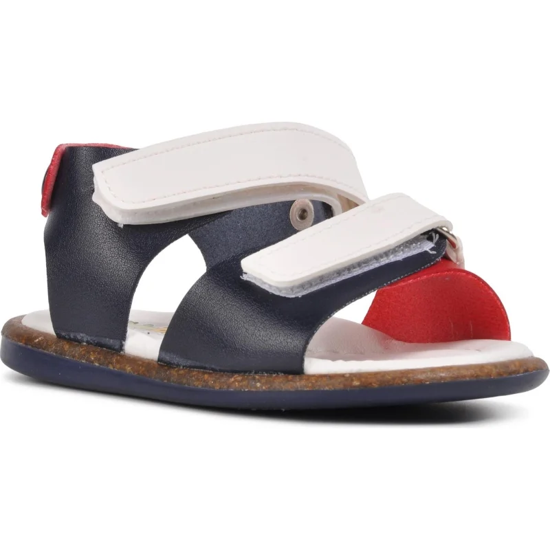 Aspor Lacivert Beyaz Kırmızı Comfort Erkek Çocuk Düz Sandalet – 3. görsel