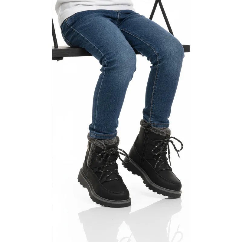 Cool Siyah İçi Polarlı Kız Çocuk Düz Bot