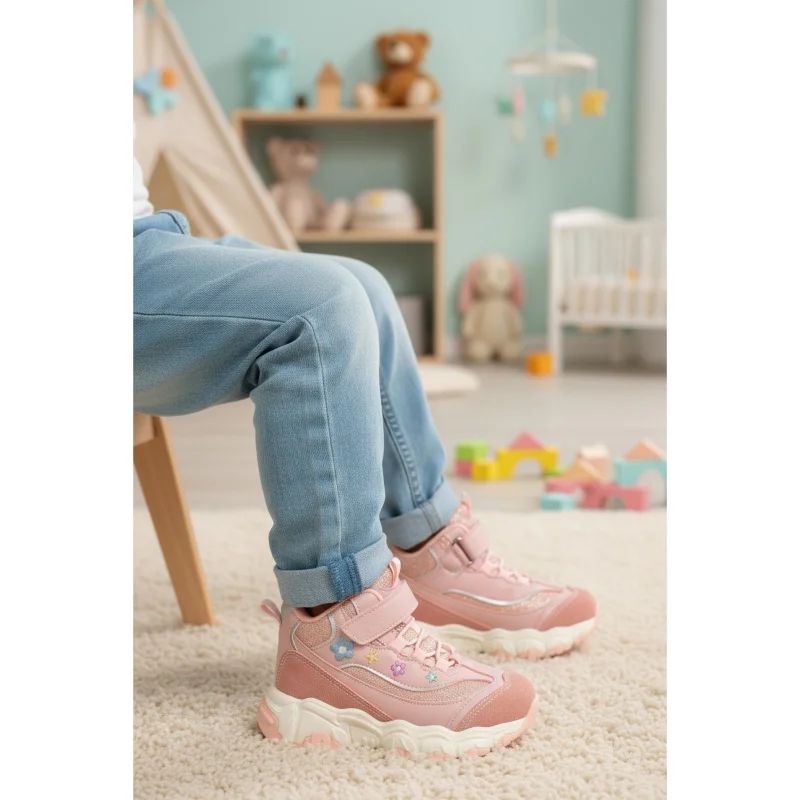 Cool Pudra Cırtlı Desenli Kız Çocuk Hi Sneaker – 3. görsel
