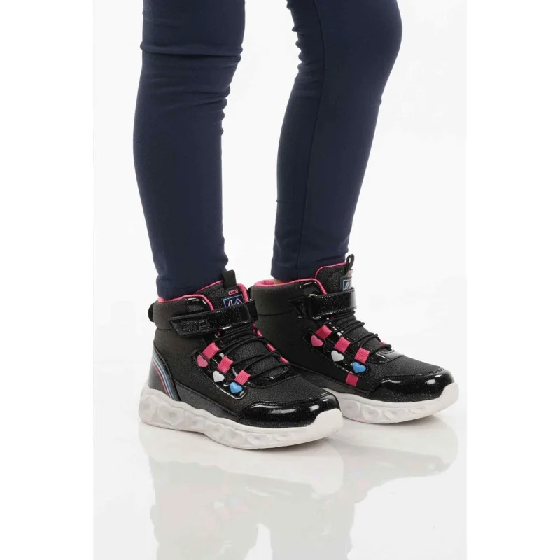 Cool Siyah Işıklı Cırtlı Kız Çocuk Sneaker Bot
