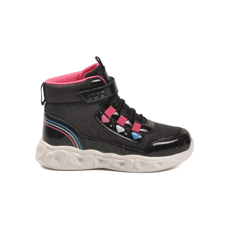 Cool Siyah Işıklı Cırtlı Kız Çocuk Sneaker Bot – 2. görsel
