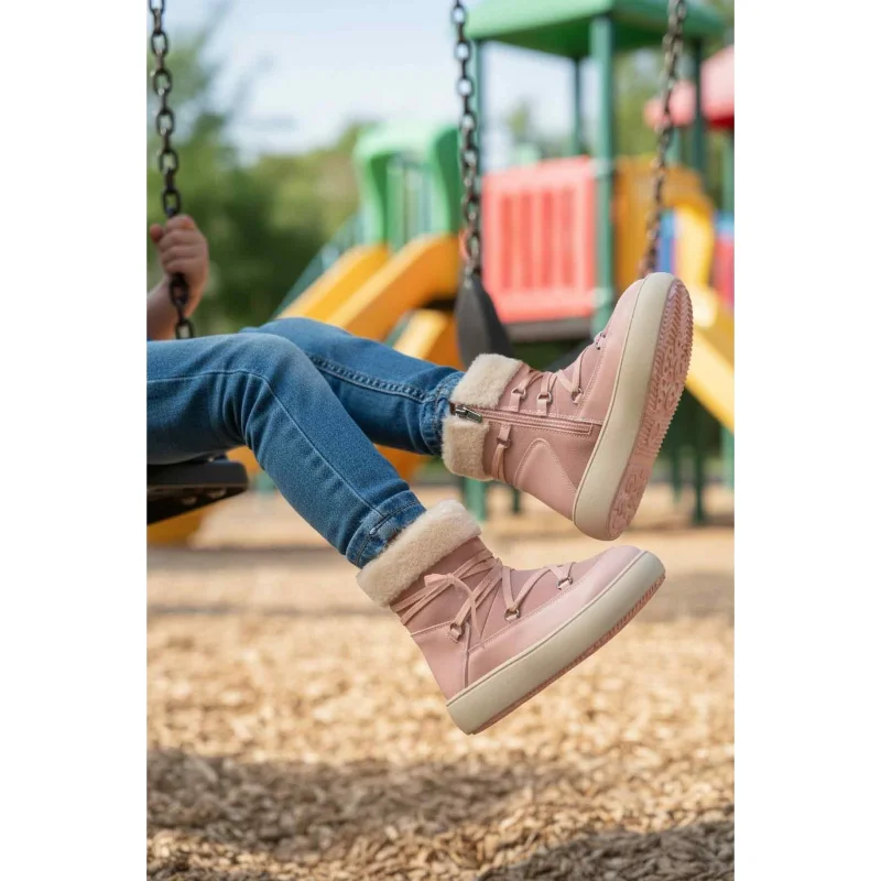 Cool Pudra Fermuarlı Kız Çocuk Düz Bot – 3. görsel