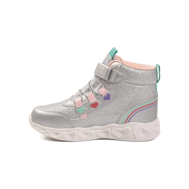 Cool Gümüş Işıklı Cırtlı Kız Çocuk Sneaker Bot – 4. görsel
