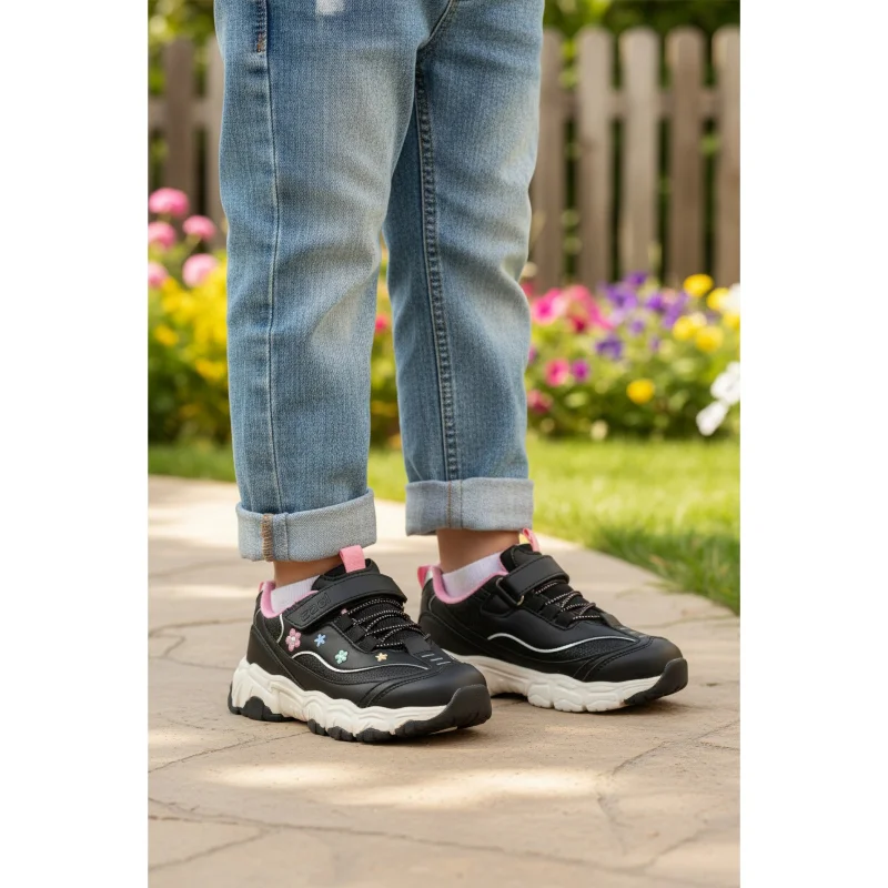 Cool Siyah Cırtlı Kız Çocuk Spor Ayakkabı – 3. görsel